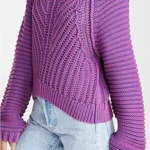 Free People Purple Cowl Neck Sweater
